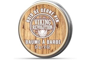 Viking Revolution - Baume Barbe Homme avec Huiles d'Argan & Jojoba - Coiffe, Renforce & Adoucit la Barbe & la Moustache - Barbe Baume Bio Sans Rinçage pour Homme - Parfum Cedar & Pine - 57 g