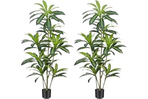 ZEEOZE Planta Artificial Dracaena de 150 cm Planta Artificial Grande con Maceta Negra Plantas Artificiales Decorativas para Interiores Decoración Salon hogar Dormitorio Oficina Pasillo(2 Piezas)
