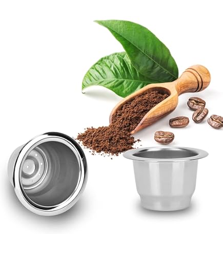 2 Capsules De Café Réutilisables En Inox Pour Nespresso + 5 Joints Silicone - Économique, écologique, Sans Plastique, Goût Préservé - 10