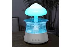 LMYSUFI Rain Cloud Luftbefeuchter, Regentropfen Sound Luftbefeuchter und Aromatherapie ätherisches Öl Diffusor mit 7 Farblichter, Nano Nebel, Helfen beim Schlafen und Entspannen, für Zuhause, Büro, Zimmer(B)