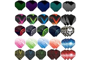 Ohaoduo 75 sztuk lotek do darta, akcesoria do darta, standardowe rzutki do darta Flights klasyczne lotki do rzutek stalowych i miękkich, standardowy kształt Dart Flight biały, czarny, różowy, czerwony, fioletowy, różowy, niebieski, zielony (gezi)