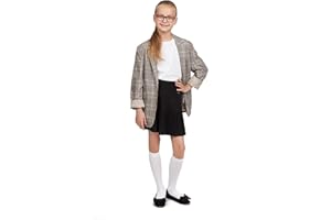 hi!mom Dziewczęce podkolanówki 1 para / 4 pary opakowanie białe wzorzyste długie nieprzezroczyste skarpetki dla dzieci mundurek szkolny z mikrofibry codzienne formalne pończochy do noszenia na