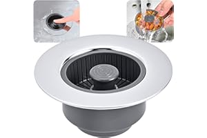 Dachiy Tappo Lavandino Cucina, Pop Up Con Filtro Scarico Universale 3-In-1 Lavandino Per Lo Scarico, In Acciaio Inox, Facile Installazione Per Buco Del Lavello Da 75-90 mm