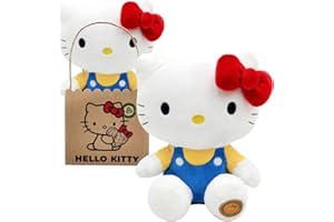 JOYTOY Joy ToyHello Kitty Classic Eco Plush 24 cm w kartonowej torebce wielokrotnego użytku – plusz jest wykonany w 100% z butelek PET pochodzących z recyklingu