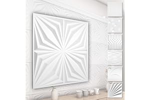 HEXIM Pannelli murali in PVC 3D - rivestimento murale bianco con effetto 3D - motivi astratti (5QM dimensione economica HD126 50x50cm) idee sfondo pannelli 3D