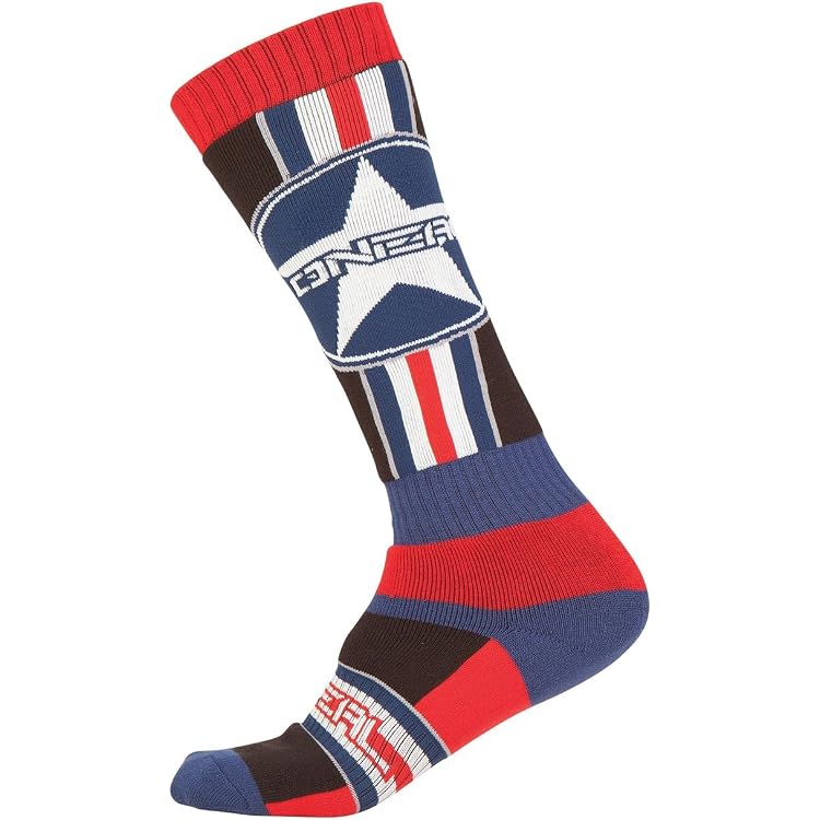 O'NEAL MTB/Motocross-Socken | Verstärkte Ferse & Sohle | Schweißabsorbierend | Grau/Gelb | One Size | Unisex