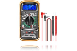 LAZY COOK Digital Multimeter Voltmeter - Multimètre Numérique - Voltmètre avec Double Fusibles - Multimètre Portable avec Affichage LCD Tension AC/DC/DC, Résistance, Continuité, Fréquence