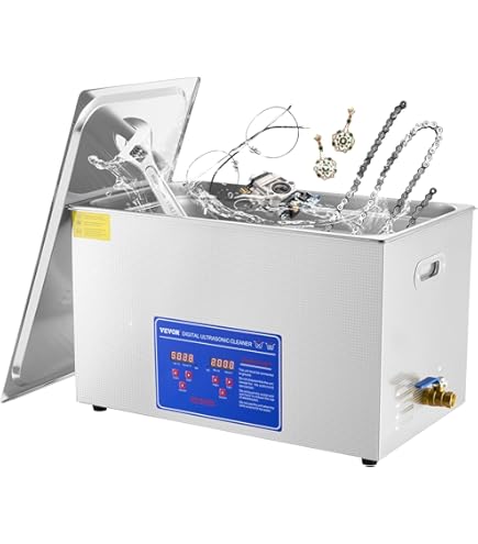 VEVOR Ultrasone reiniger, reinigingsmachine met digitale timer, dubbele prestaties, industriële reiniger voor sieraden, horloges, tandglas (3,2 l
