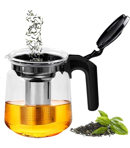 Théière En Verre YUEMING 550ml Avec Infuseur Acier Inox - Parfaite Pour Thé En Vrac Et Thés Fleuris