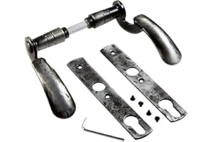 Gedotec Poignée de Porte en Fer Forgé | TILLY SK | 1 Poignee de porte sur plaque longue avec matériel de fixation | Antique Noire | Garniture à cadre étroit PZ 72 mm Cylindre profilé | DIN-NORM