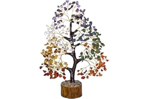 NARIBABU Seven Chakra Tree - Crystal Money Tree - Crystals and Gemstones Healing - Chakra Crystal Tree - Meditation Accessories - Home Decor - Spiritual Gifts for Women