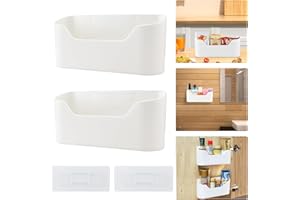 Küchenschranktür Aufbewahrungsbox, Mezzar 2 Stück Selbstklebendes Wandmontierte Schrank Organizer, Kleine Gegenstände Küchenschrankordnungssysteme für Badezimmer Speisekammer Büro Kühlschrank