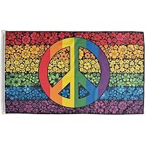 3dRose Gartenflagge „Buntes Friedenszeichen“ – 30,5 X 45,7 Cm, Aus Polyester, Einseitig Bedruckt, Für Garten & Deko