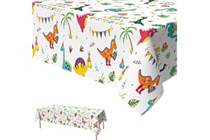 ‎XINVERY Xinvery Dinosaurier Tischdecke, Dinosaurier Rechteckige Plastik Einweg Tischdecke Dino Thema Geburtstag Party Dekoration Dekorationen für Kinder Jungen 137 x 274cm
