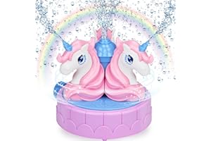 Tosekry Juegos de Agua para Niños Exterior, Juegos Piscina para Niños Juguete Niño 3 4 5 6 7 8 9 10 Años, Aspersor Infantil con Forma de Pulpo Juguetes de Agua para Niños (Unicornio)