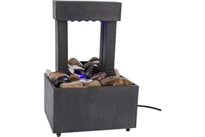 REDXIAO Fuente De Cascada Led, Fuente De Mesa, Fuente De Guijarros, Adecuada para Oficina, Dormitorio, Sala De Estar, Estudio