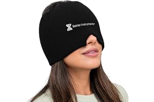Migränmössa för Huvudvärk – Kylmössa med Gel för Migrän och Stress, Kall & Varm Kompressionsterapi, Återanvändbar Gelmask för Smärtlindring och Avslappning, Mjuk och Flexibel 20 x 19 cm
