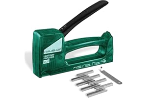 HAUSHOF Upholstery Staple Gun Tacker Kit - Light Duty Stapler for Wood, Fabric & Decoration - Includes 800 Staples Type 53 & Staple Remover