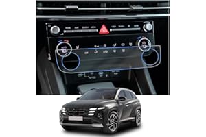 CDEFG Tucson 2025 Lot de 2 films de protection d'écran transparents pour climatisation de voiture Hyundai Tucson NX4 2025 Facelift 9H anti-rayures GPS Accessoires