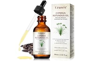 WEIWEILA Huile Cyperus Rotundus, Huile Inhibitrice de Pilosité au Cyperus Rotundus 60ml | Réduit la Repousse, Répare la Peau & Resserre les Pores | 100% Naturelle, Vegan & Adaptée aux Peaux Sensibles