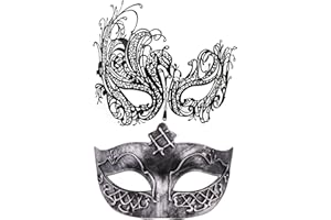 Thmyo Couple's Venetian Masquerade Mask,Halloween Carnival Mardi Gras Ball Mask 2 Pack