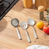 Porsima Sydney Stainless Steel Sauce Serving Set - Bucket Spoon Colander - 3 Pieces