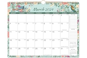 ARTFAN Calendario 2024-2025 – Calendario da parete 2024/25 UK, 18 mesi per visualizzare calendario, note e cose da fare, rilegatura a doppio filo, gancio per appendere, marzo 2024 - agosto 2025, 37,6 x 29 cm