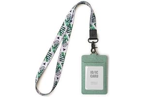 SENLLY Colgante Tarjetas Identificativas Porta Credencial con Correa de Cordón para el Cuello, Portatarjeta Insignia Personales para ID, Llaves, oficina