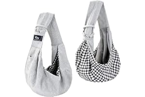 Cuby Haustier-Trageschlinge, wendbar, für freie Hände, angenehm weich, mit beidseitigen Taschen, für kleine Hunde, Welpen, Katzen, Kaninchen