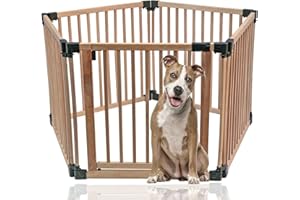 Bettacare Holz Tiergehege, Pentagon, 5 x 80cm, Naturholz, Hundegehege für Haustiere, Hunde und Welpen, Hunde Spielgehege, einfache Installation.