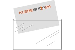 KLEBESHOP24 Visitenkartentaschen selbstklebend | Breite Seite offen | Transparent | 20 oder 100 Stück | 95 x 60 mm | Visitenkartenhüllen zum Einkleben | Kartenhüllen zum Kleben / 100 Stück