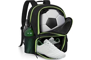 OUUTMEE Mochila deportiva para fútbol, baloncesto y voleibol, resistente organizador de pelotas y zapatos con compartimento separado para equipo deportivo, gran capacidad