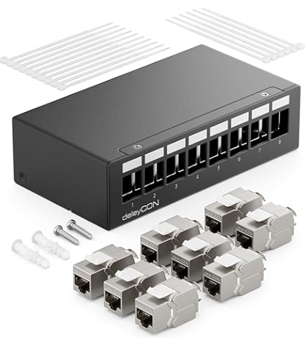 Panneau De Brassage 8 Ports Pour Centre De Données Cat. 6, Support