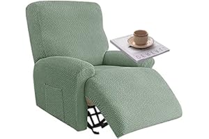 ZZDZW Sesselschoner für Relaxsessel 4-Teilig Alleine Waschen mit Seitentasche,Fernsehsessel Bezug Separat Gereinigt Stretch Husse Relaxsessel Sesselbezug Stretch,Elasthan ( Color : #35 , Size : 1 Sitzer )
