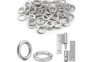 mawmuaw 60 Stück Fitschenringe Zimmertüren Φ10x16x1.5 mm Unterlegscheiben Türscharnier Edelstahl 304 Tür Unterlegscheiben für Türen Türscharnier Montageringe für Innentüren Außentüren Schranktüren