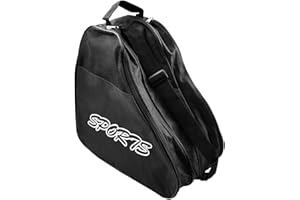 Jonikuper Ice Skating Bag, Roller Skate Carry Case, Large Capacity Oxford Cloth Storage Tote, for Kids Adults Men Women, with Adjustable Shoulder Strap(Black)
