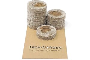 TECH-GARDEN 100 - Original Coir Plug Peat Free Pellets Seed 33 mm Starting Propagation & Germination Plant Vegetable Cuttings & & Clones
