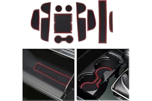 CDEFG Compatible with Mazda CX-30 CX30 2019-2021 2022 Rubber Mats, Non-Slip Mats Centre Console Anti-Slip Cup Drink Holder Rubber Mat Armrest Storage Pads Door Slots Car Interior Accessories (Red)