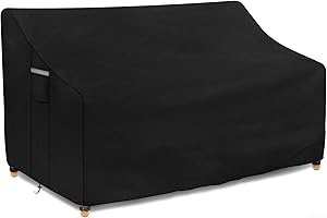 GDFNMOGO Housse de banc de jardin 2 places imperméable et résistante en tissu Oxford 420D résistant au vent et aux UV pour extérieur, 134 x 66 x 89 cm