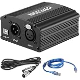 Interface USB Et XLR Alimentation Fantôme 48V Avec Câble XLR - Pour Micros Condensateur - Setup Enregistrement Pro équipement Enregistrement Studio