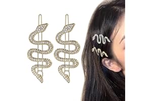 SIXDUTON 2 Piezas Horquillas de Metal con Diseño de Serpiente, Pinzas de Pelo de Serpiente con Brillantes Brillantes, Accesorios de Joyería para el Cabello para Niñas y Mujeres (oro)