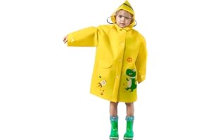 amo nenes Chubasquero Ligero Niños Niñas, Impermeable EVA Poncho de Lluvia Reutilizable con Funda para Mochila de Dibujos Animados, Deportivo, Unisex, 1-12 Años, S M L XL