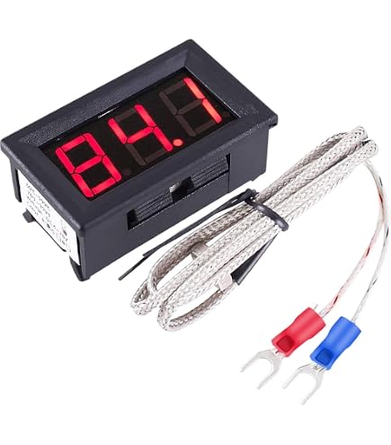 Dual LED Display DC4-28V Thermometer W/NTC Metal Probe