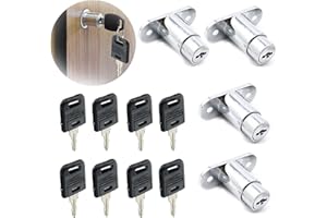 Gloryit 4 piezas Cerradura de Gabinete de Aleación de Zinc, Cerradura de Aleación para Archivador, Cerradura y llave del Archivador para vitrinas, archivadores, cajones, armarios, escritorios