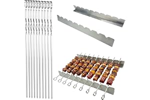 Skakekebabspettset, 30 stycken 40 cm rostfritt stål grillspett med 2 × 43,5 cm grillspett, återanvändbara grilltillbehör, pla