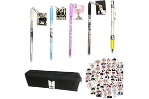 HJYZY Lot de 26 trousses à crayons BTS Kpop BTS Bangtan Boys - Encre noire - Autocollants pour bureau et école - Produit de papeterie