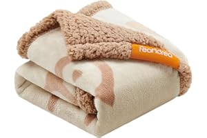 Feandrea Waterproof Dog Blanket, Sherpa Fleece Pet Blanket for Miniature Dogs, Cats, 73 x 63 cm, S, Machine Washable, Reversible Dog Couch Cover Protector, Beige PPB029K01