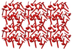 AOKTORKIT 200 Pcs Round Metal Brads 8mm x 15mm Round Scrapbooking Brads Paper Fasteners Red Split Pins for DIY Crafts Making