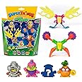 SUPERTHINGS - Neon Power Series, Pack of 6, Includes 4 Superthings (1 Silver Captain) and 2 Exoskeletons, Multicolor, Pack 6/6