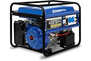 EBERTH 5500 Watt Groupe electrogene Generateur electrique portable moteur à essence 13 CV, 4 temps, 2x 230V, 1x 12V, monophasé, démarrage électrique, régulateur AVR, sécurité niveau d'huile